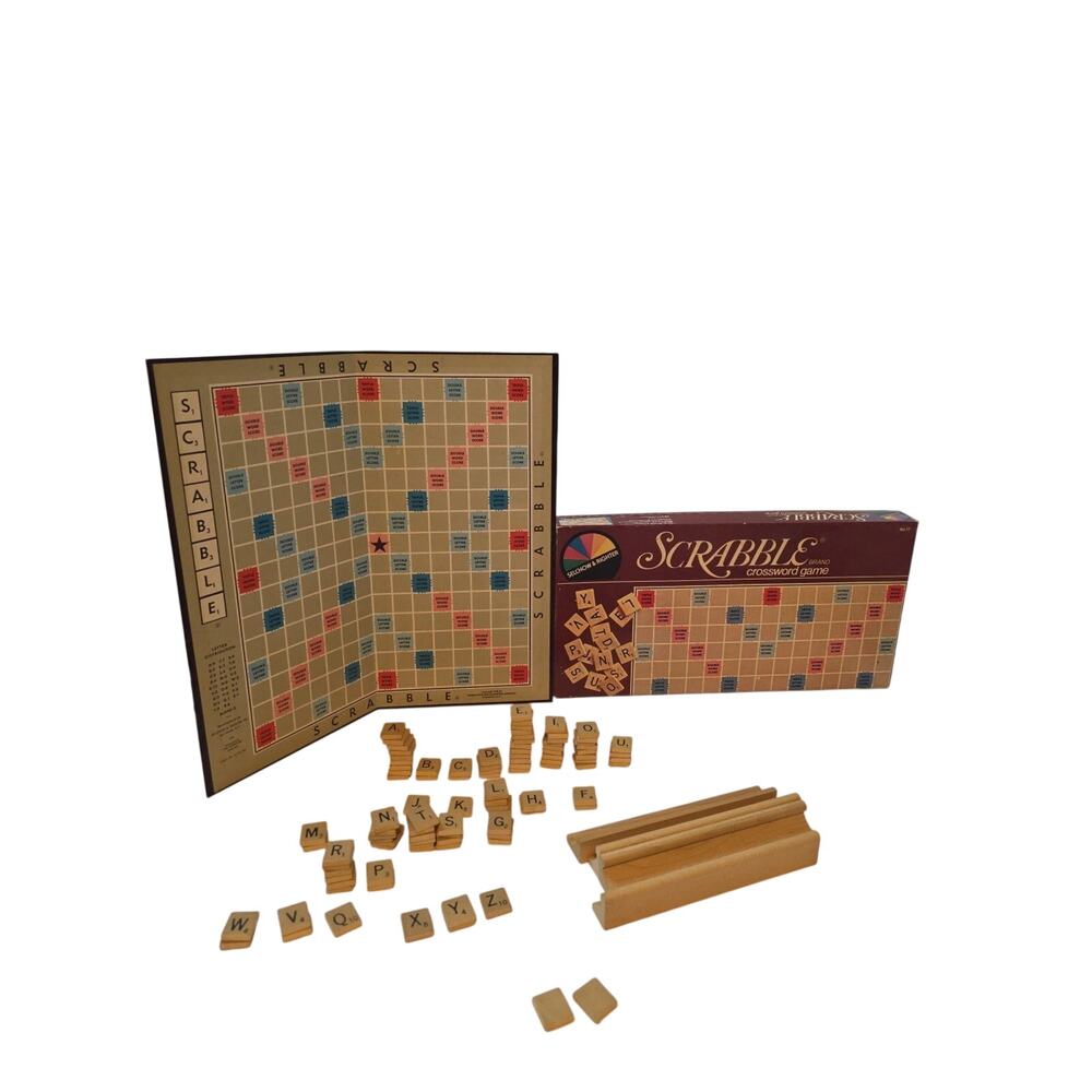 Scrabble Vintage Word Board Game Selchow & Righter #17 1982 Complete 100 Tiles
